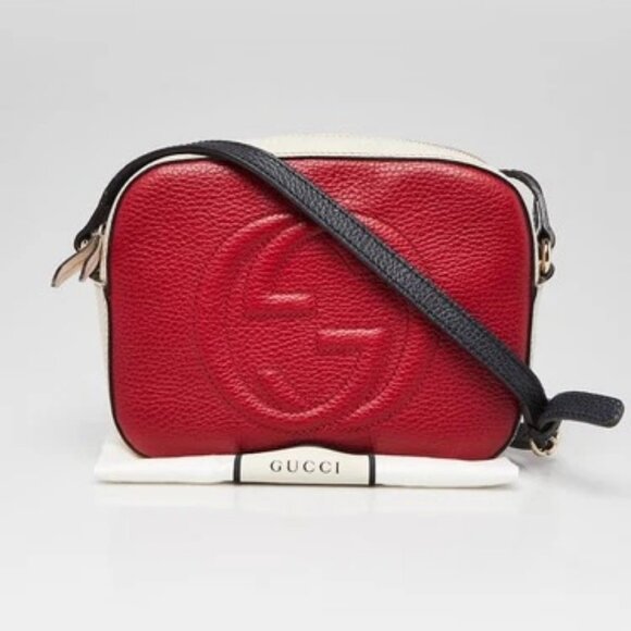 Gucci Red/White/Blue Leather Soho Disco Shoulder Bag - Picture 11 of 11